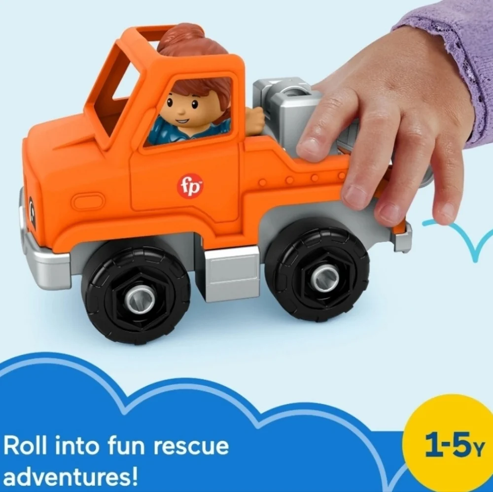 Fisher-Price Little People Toddler Toy Help & Go Tow Truck & Figure Pretend Play